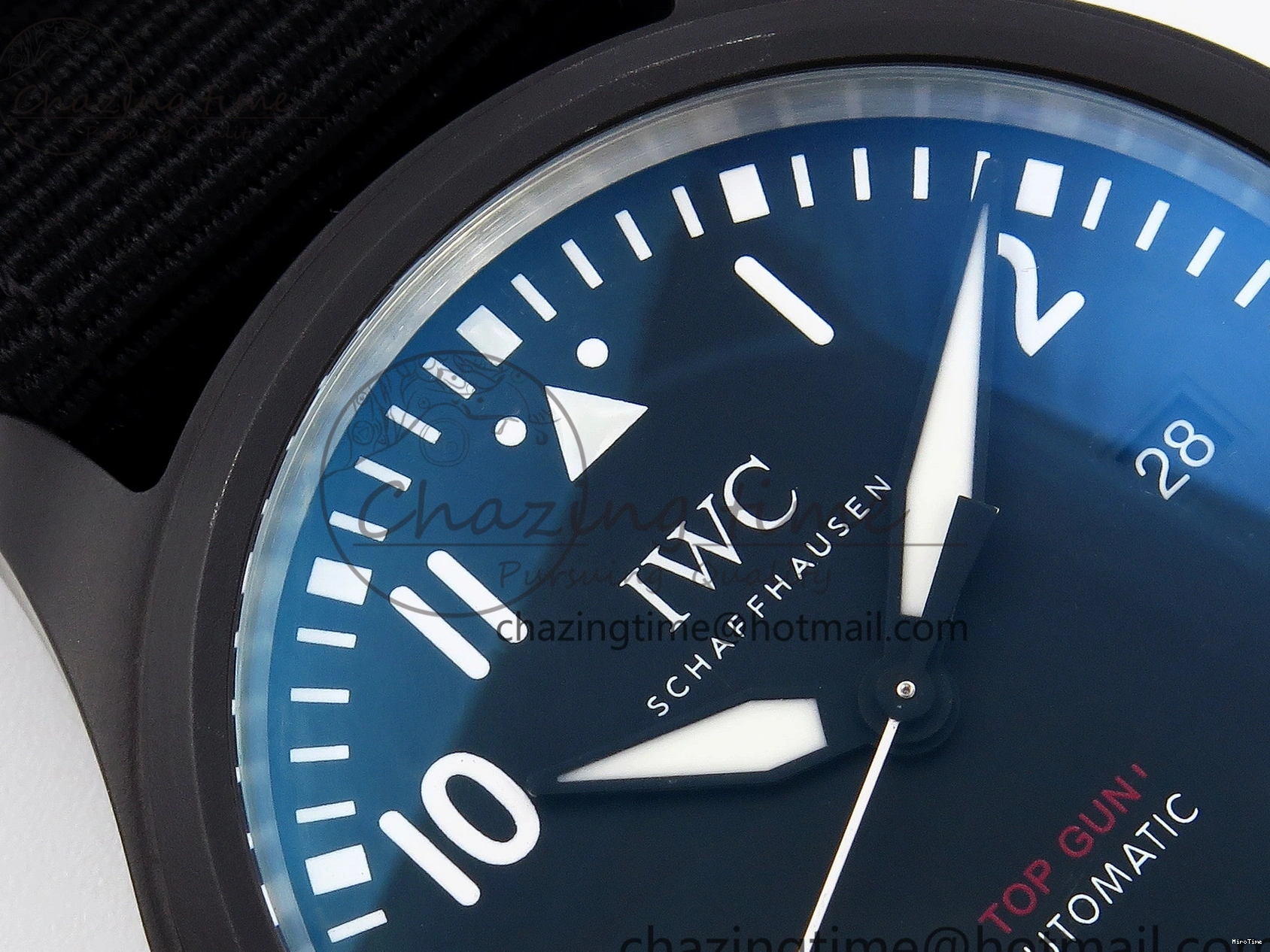 MIROTIME 0208 FreshLook Pilot’s Watch Top Gun Black Ceramic IW326901 ZF 1:1 Best Edition on Black Nylon Strap A 7026